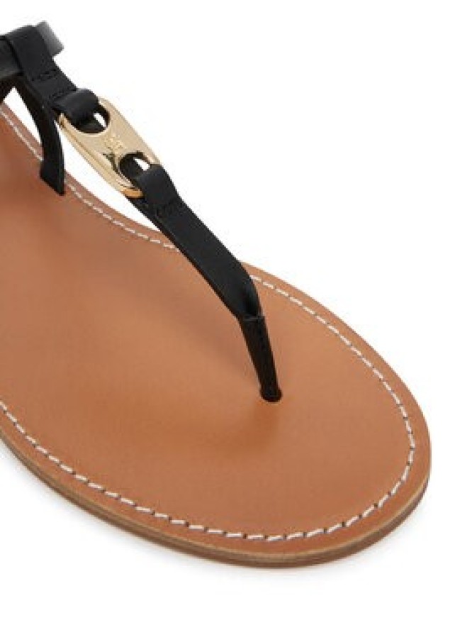 Tommy Hilfiger Sandały Leather Thong Sandal FW0FW09127 Czarny