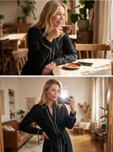 Sukienka midi z paskiem - czarny