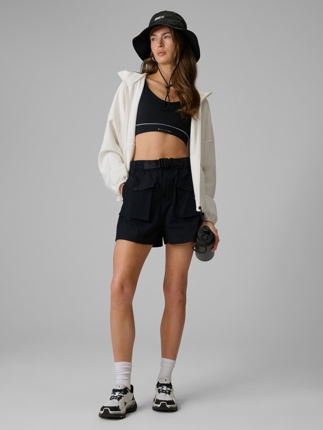 4F Bluza dresowa regular z kapturem damska - biała XL