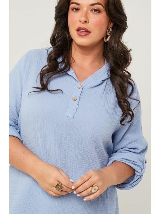 Curvy Lady Tunika w kolorze błękitnym rozmiar: 44/46
