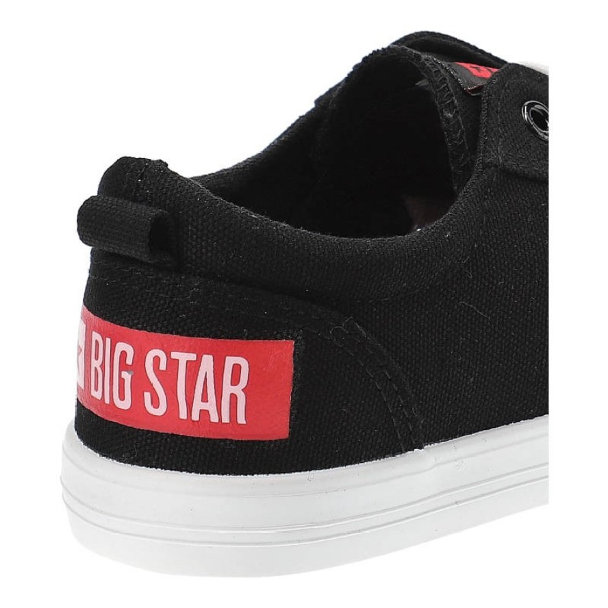 Trampki damskie Big Star, materiałowe i sportowe, czarne, DD274877