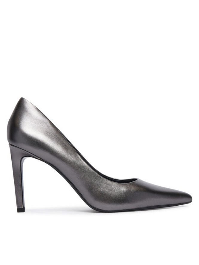 Calvin Klein Szpilki Ess Stiletto 90 Met Lth HW0HW03436 Szary ciemny