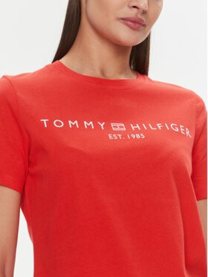 Tommy Hilfiger T-Shirt Logo WW0WW40276 Pomarańczowy Regular Fit