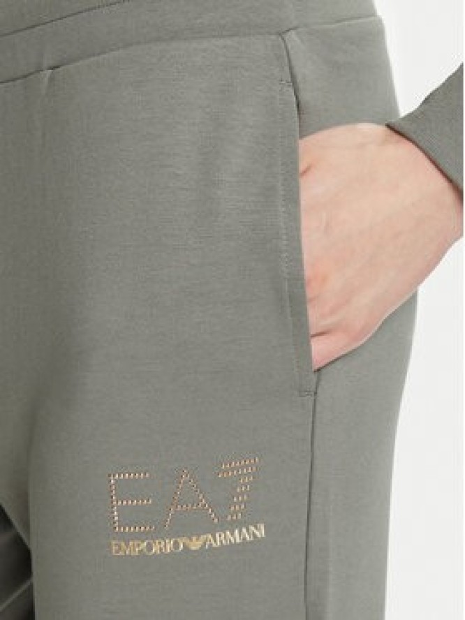 EA7 Emporio Armani Spodnie dresowe 8NTP66 TJ9RZ U8142 Zielony Regular Fit