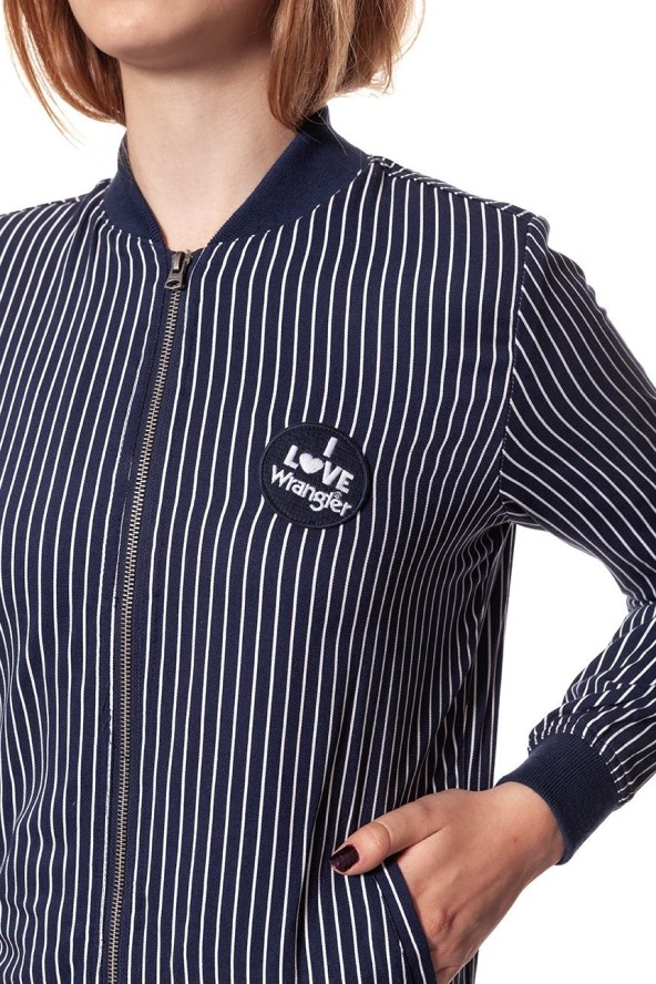 DAMSKA KURTKA PRZEJŚCIOWA WRANGLER STRIPES BOMBER NAVY W403RV235 112128695