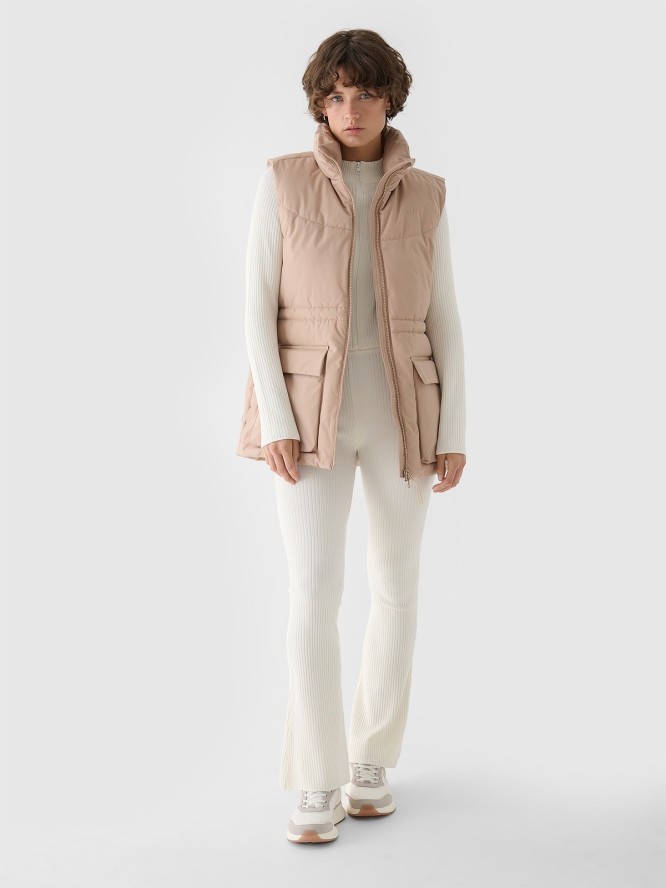 4F Bezrękawnik puchowy z wypełnieniem syntetycznym damski - beżowy L