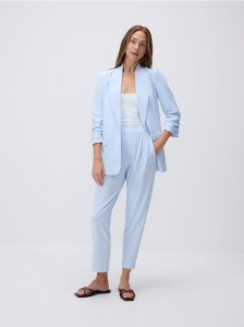 Spodnie jogger z zakładkami - jasnoniebieski