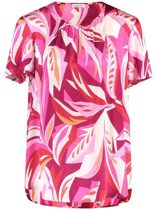 Gerry Weber Bluzka w kolorze różowo-kremowo-czerwonym rozmiar: 40