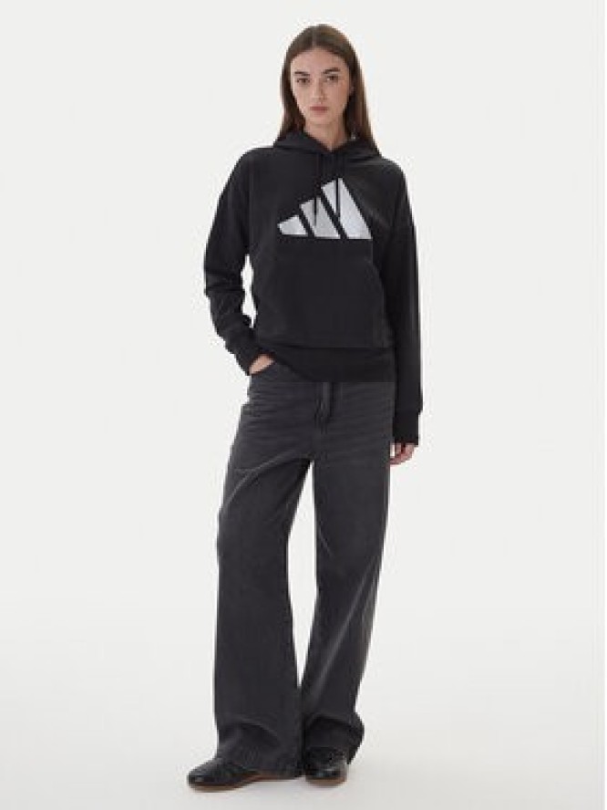 adidas Bluza Holiday Metallic Graphic JV8526 Czarny Regular Fit