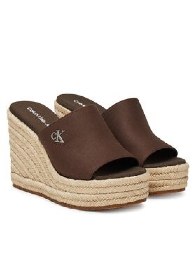 Calvin Klein Klapki Wedge Rope Slide Mg YW0YW01699 Brązowy