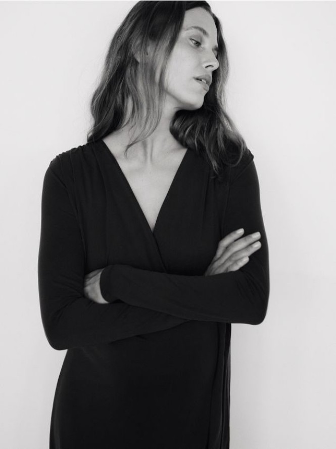 Sukienka midi z modalem - bordowy