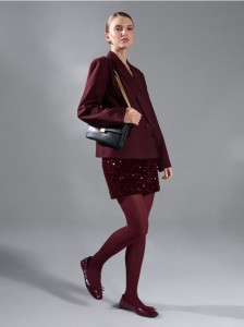 Spódnica mini z połyskiem - czerwony