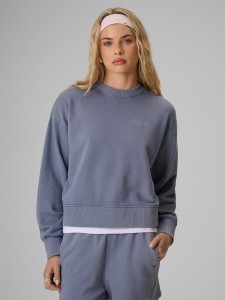 4F Bluza dresowa regular bez kaptura damska - denim XL