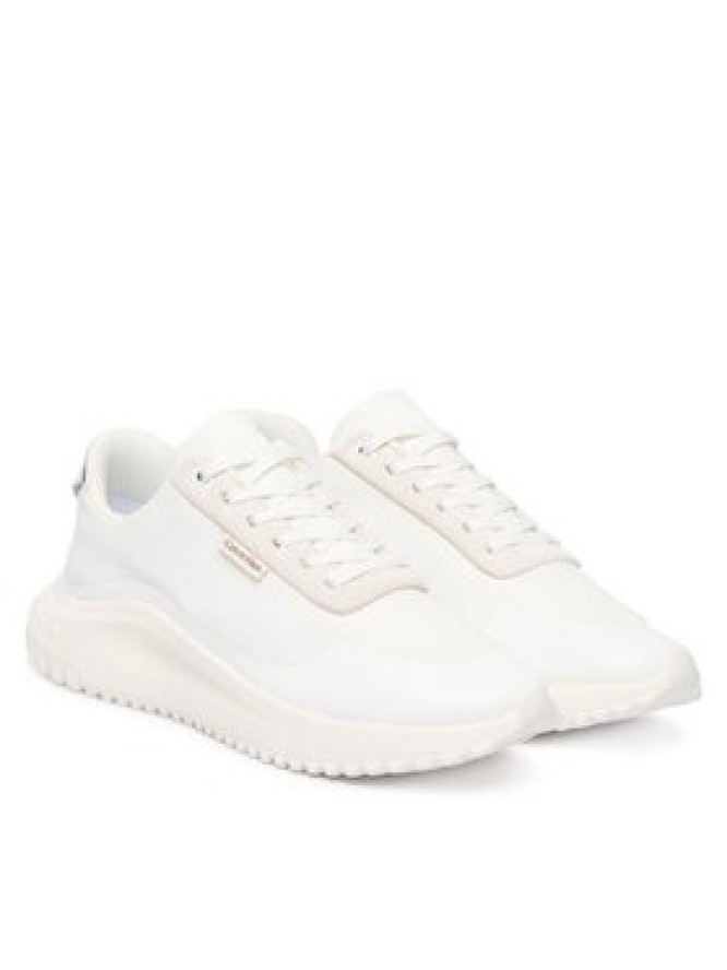 Calvin Klein Sneakersy Eva Runner Lace Up Mat Mix YW0YW02016 Biały