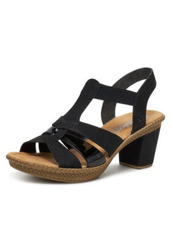 Rieker Sandały 665K3-00 Czarny