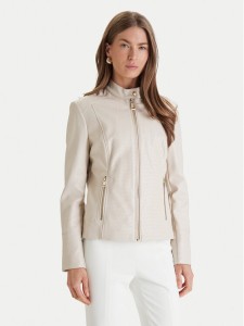 Guess Kurtka z imitacji skóry W6RL52 WL850 Écru Regular Fit
