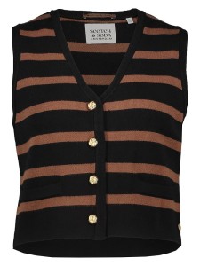 Scotch & Soda Kamizelka w kolorze czarno-jasnobrązowym rozmiar: XS