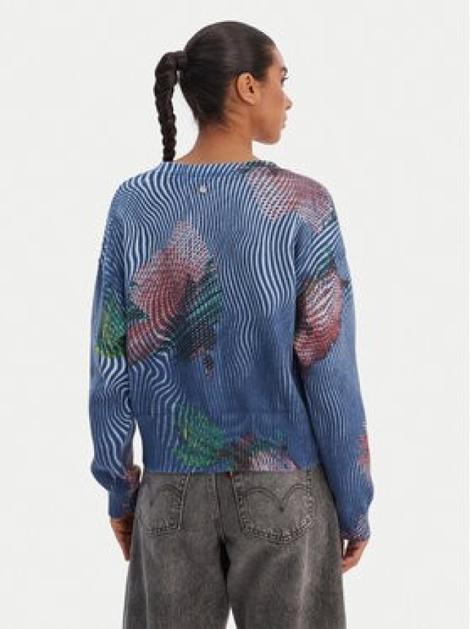 Desigual Kardigan 26SWJF19 Niebieski Regular Fit