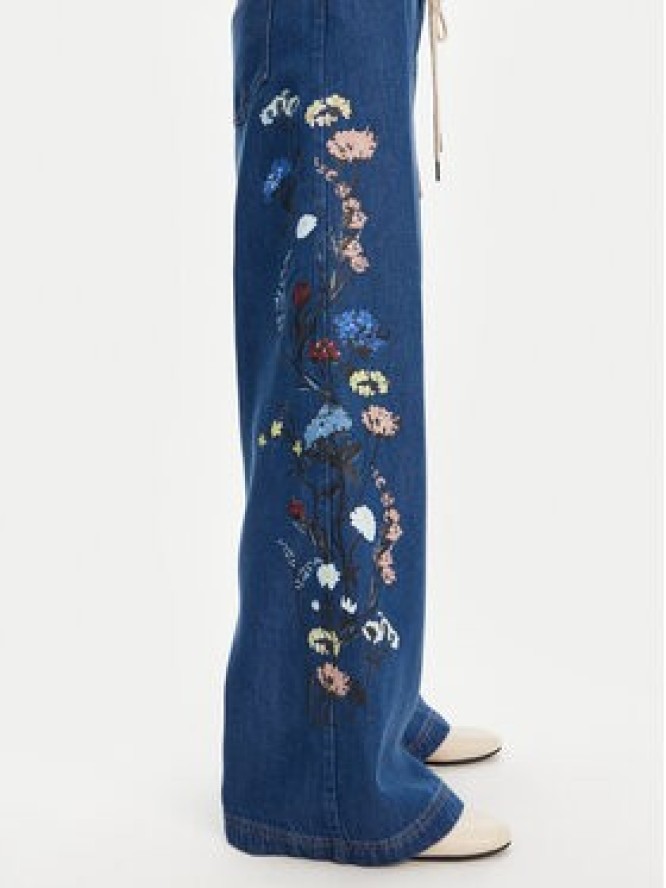 Munthe Jeansy Obey 252141025203 Niebieski Wide Leg