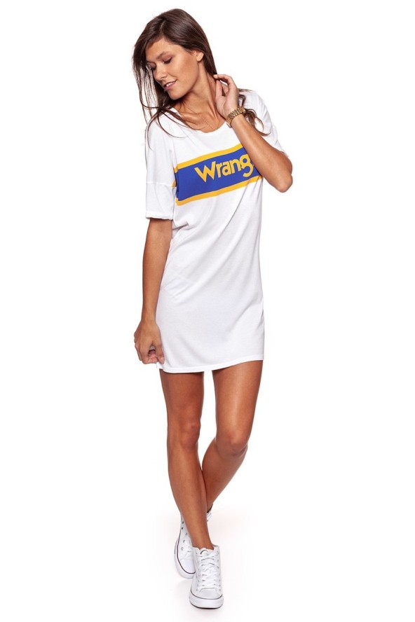 DAMSKA SUKIENKA WRANGLER B&Y TEE DRESS WHITE W902LF612 112132415