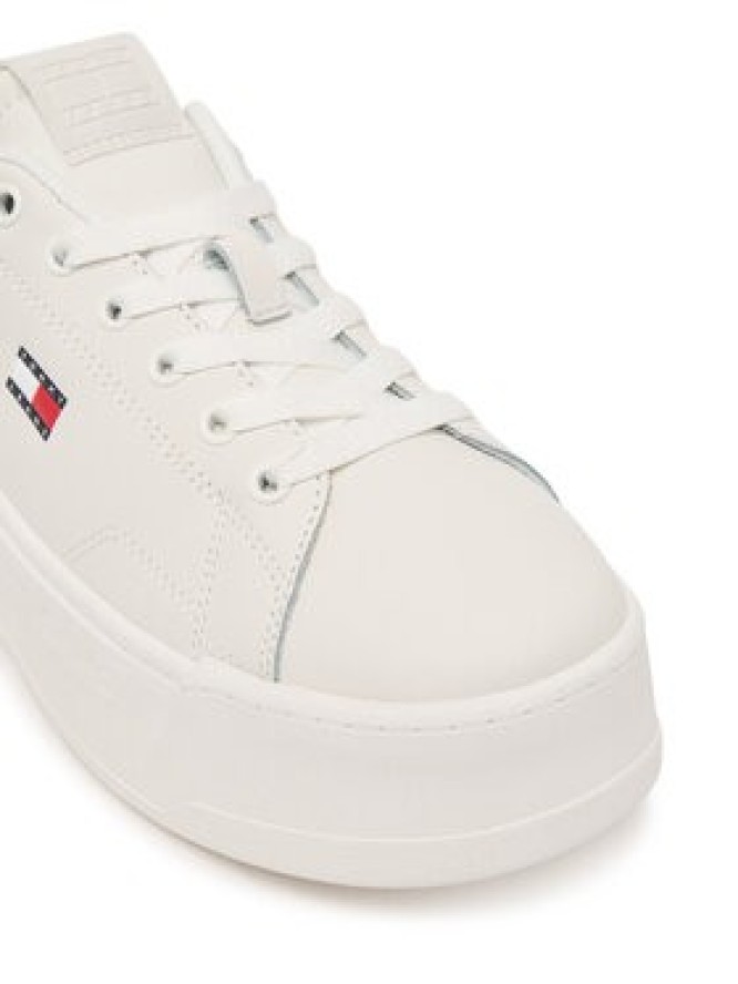 Tommy Jeans Sneakersy Tjw Script Cupsole Flatform EN0EN02961 Biały