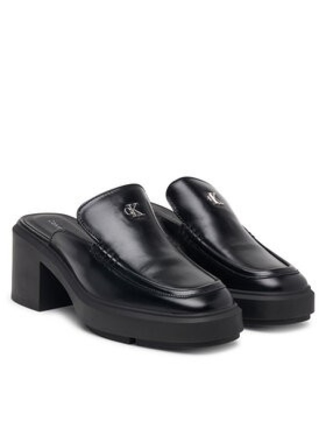 Calvin Klein Klapki Block Heel Mule Lth Hdw HW0HW03175 Czarny