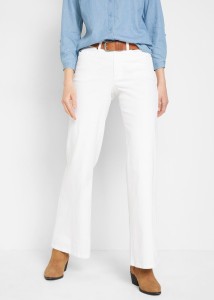 Jeansy ze stretchem wide leg, mid waist
