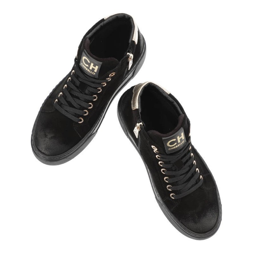Czarne Sneakersy CheBello Wygodne Skórzane Buty Damskie
