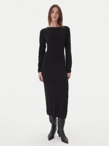 Kontatto Sukienka dzianinowa 3M0964C Czarny Slim Fit