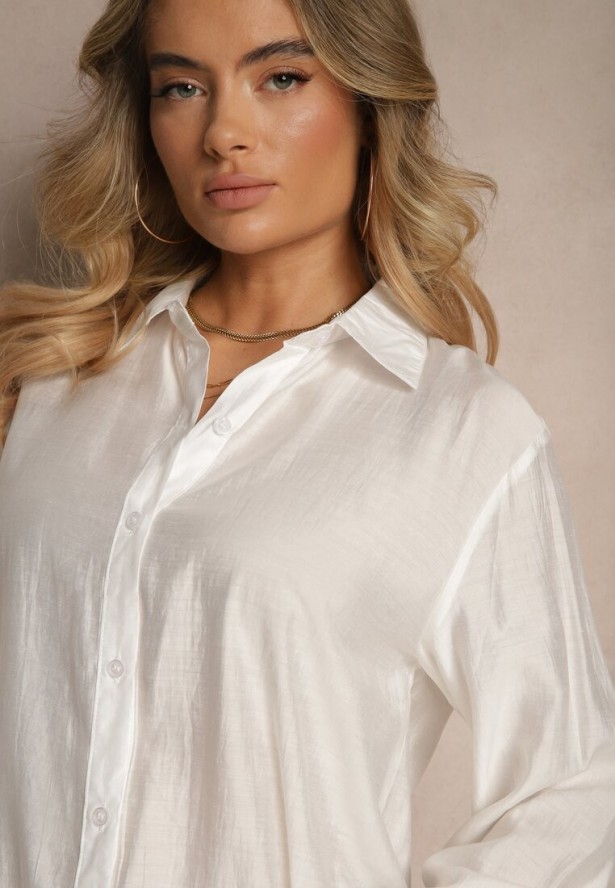 Biała Klasyczna Koszula z Wiskozy Vilnelis