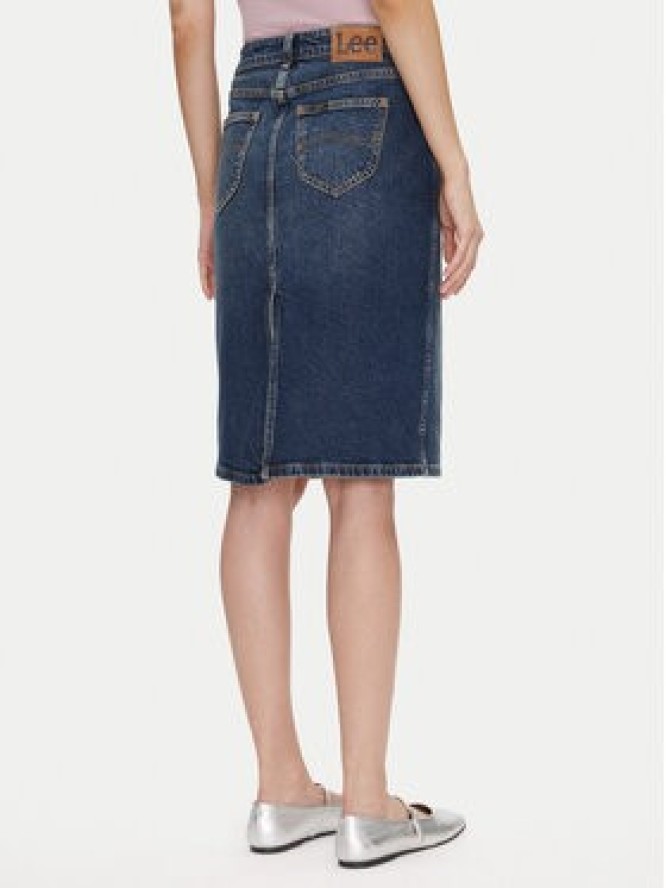 Lee Spódnica jeansowa 112355270 Granatowy Regular Fit
