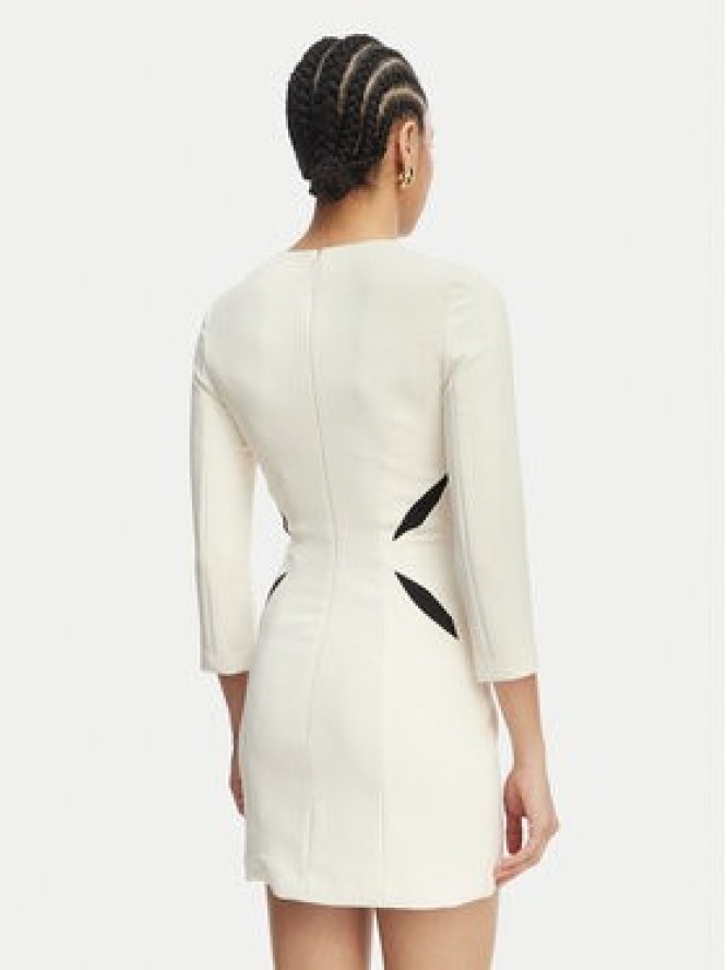 Elisabetta Franchi Sukienka koktajlowa AB-868-61E2-V390 Kremowy Slim Fit