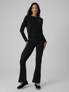 4F Legginsy z rozszerzanymi nogawkami damskie - czarne XS