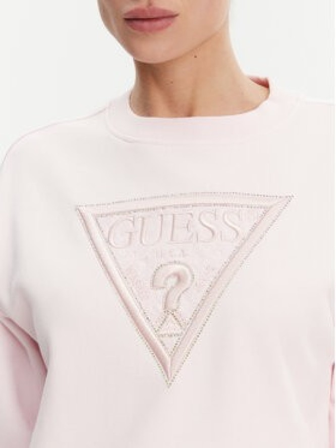Guess Bluza W5GQ12 KBKM0 Różowy Regular Fit