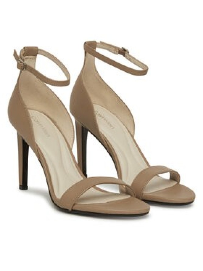 Calvin Klein Sandały Heel Sandal 90 - Lth HW0HW02337 Beżowy