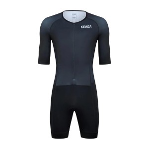 Damski kombinezon triathlonowy Essential z rękawami – czarny