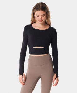 Longsleeve z wycięciem dla kobiet na fitness Carpatree Balletcore