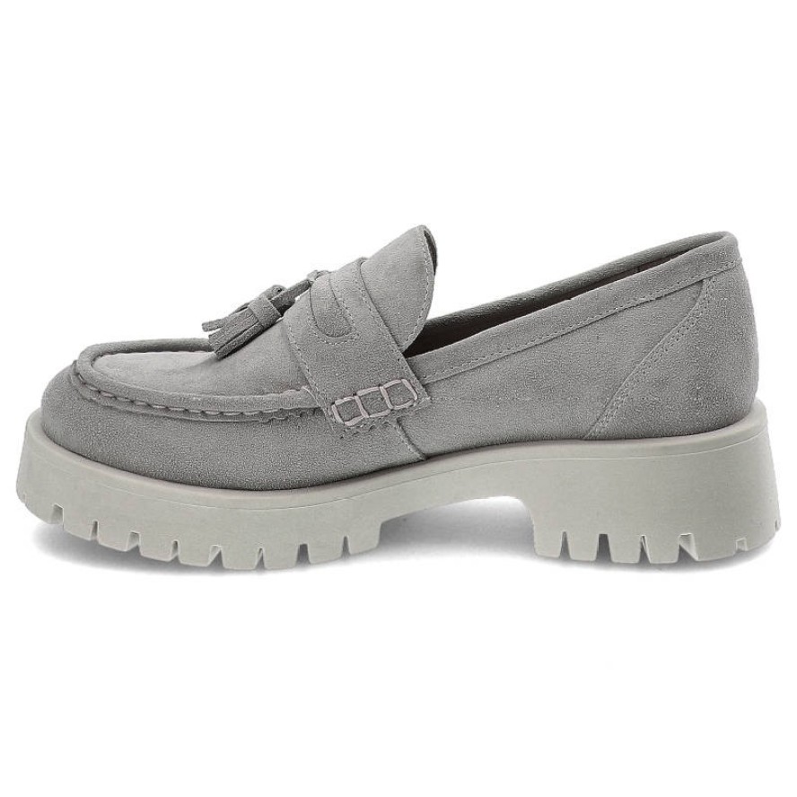 Szare Mokasyny Nessi Damskie Modne Buty