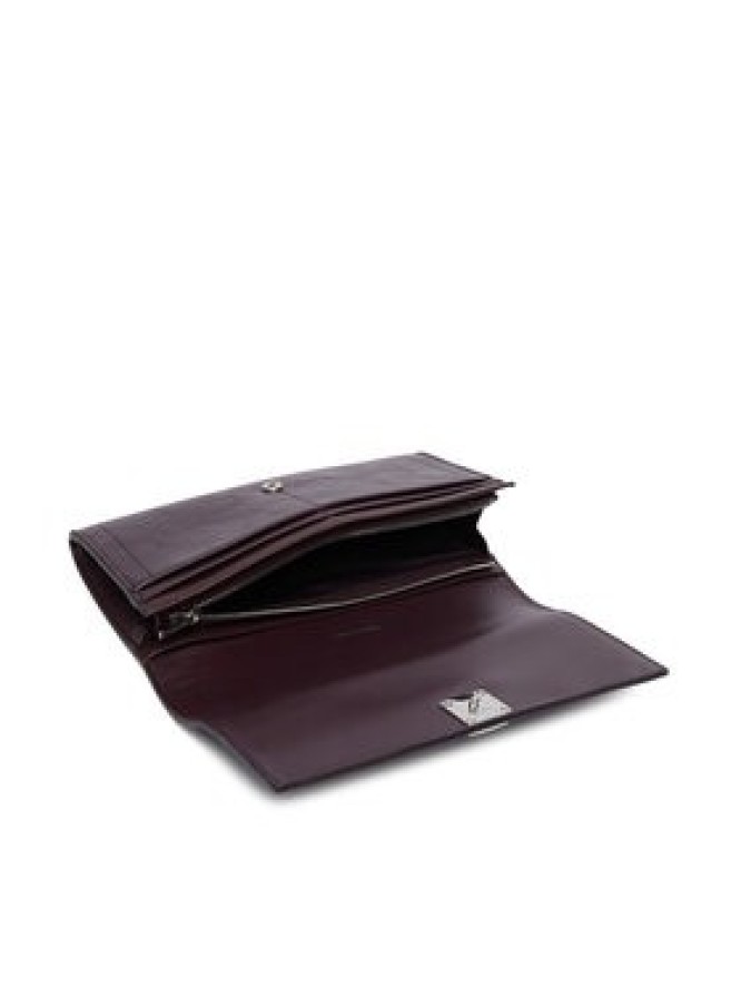 Calvin Klein Portfel Emblem Hw Long Bifold LV04F1316G Brązowy
