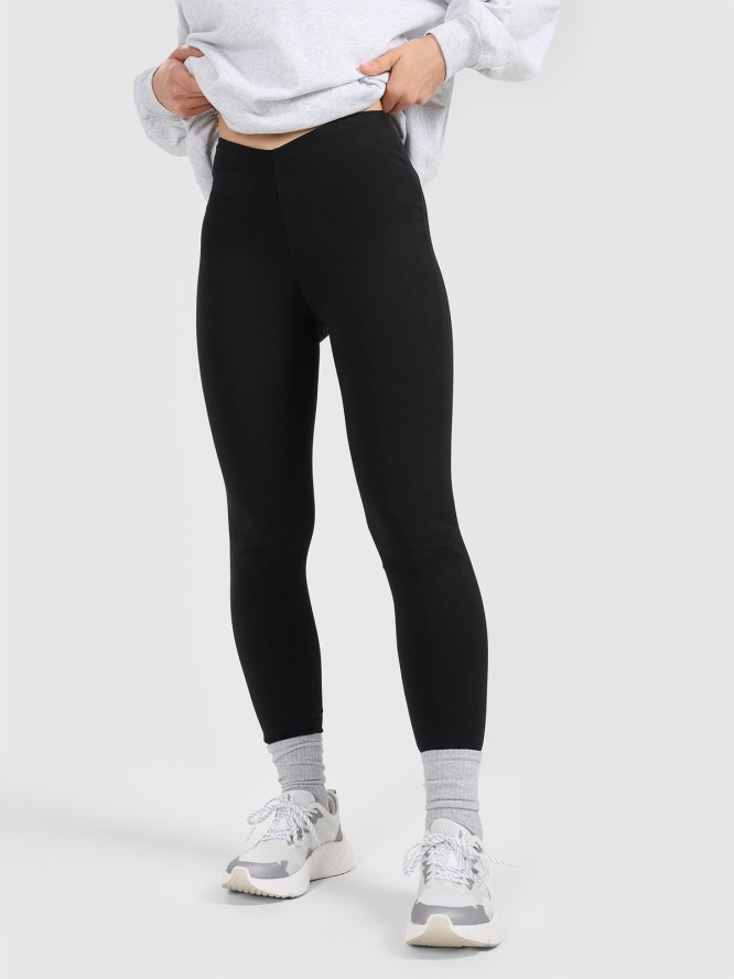 4F Legginsy dzianinowe damskie - czarne S