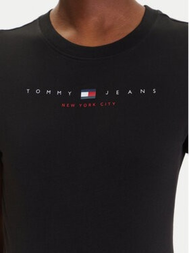 Tommy Jeans T-Shirt Linear DW0DW21422 Czarny Slim Fit