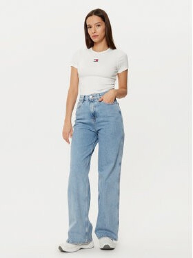 Tommy Jeans T-Shirt DW0DW20463 Biały Slim Fit