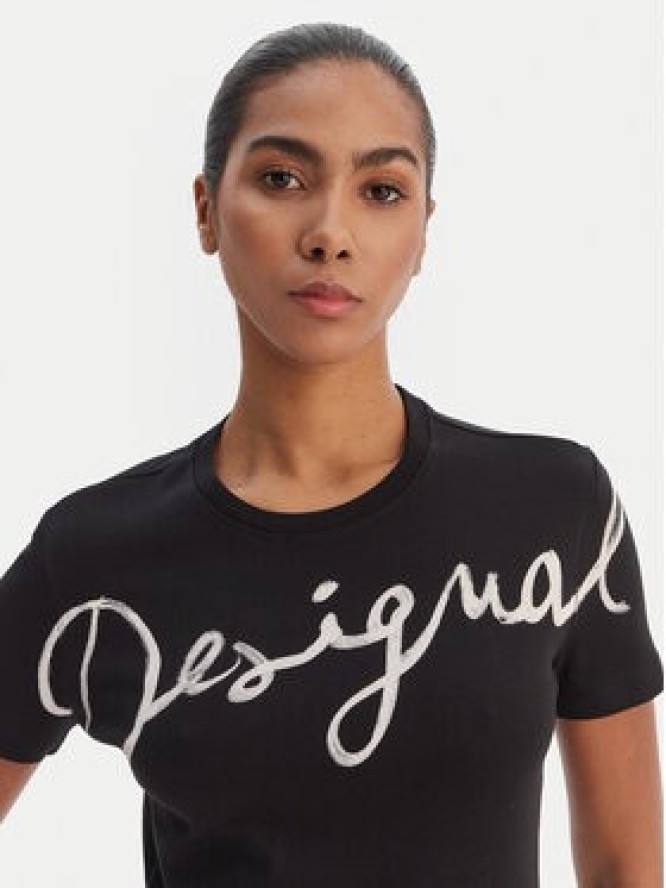 Desigual T-Shirt 26SWTK07 Czarny Regular Fit