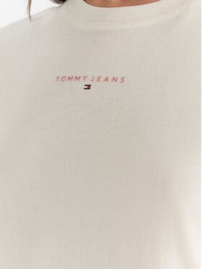 Tommy Jeans T-Shirt Linear DW0DW21964 Écru Regular Fit