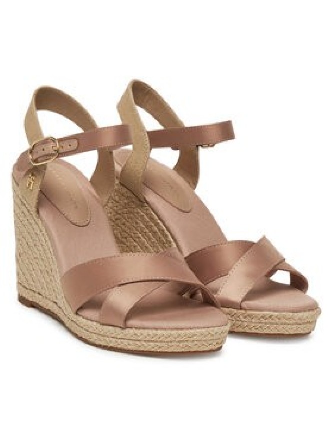 Tommy Hilfiger Espadryle Satin High Wedge Espadrille FW0FW08602 Różowy