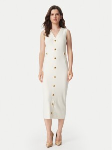 MICHAEL Michael Kors Sukienka dzianinowa MT683J25ZV Kremowy Slim Fit