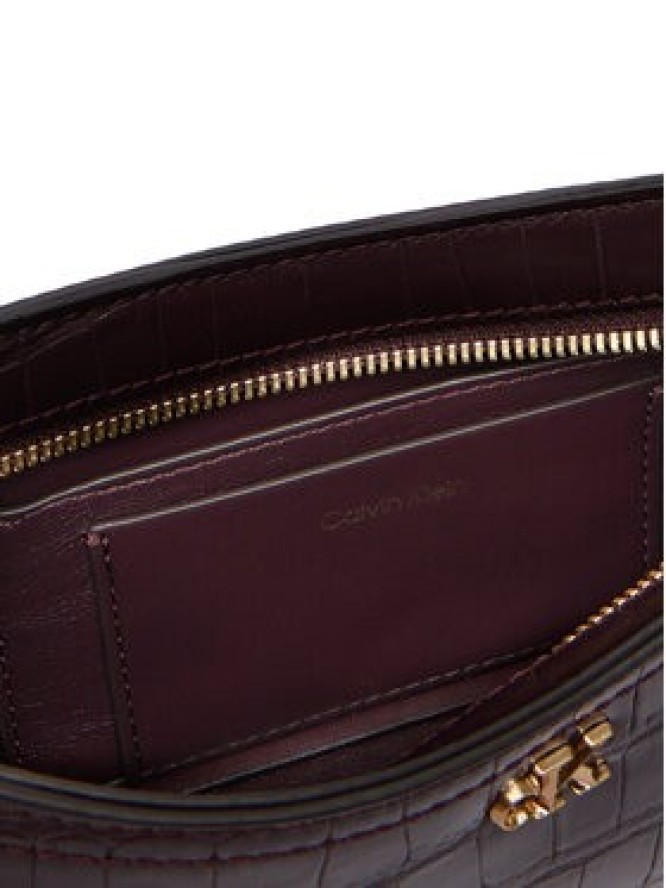 Calvin Klein Torebka Ck Croc Small LV04F3283G Bordowy