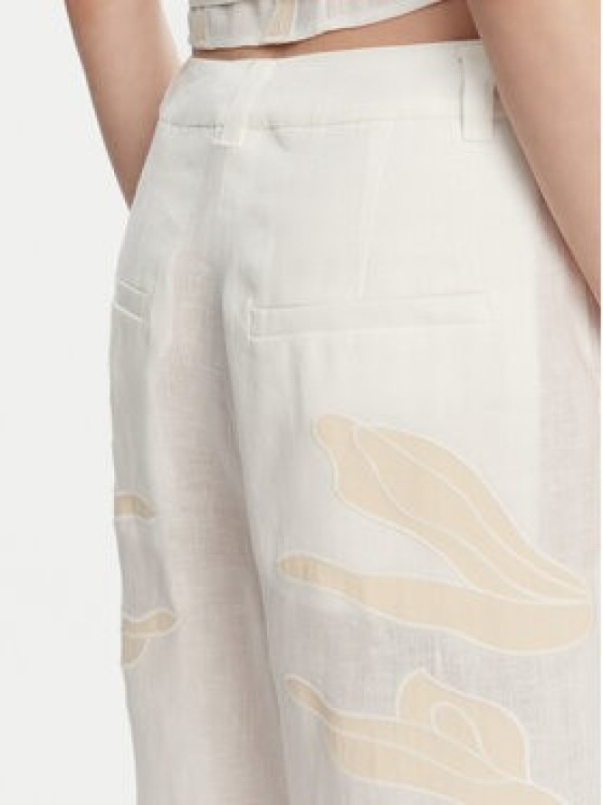 Marella Spodnie materiałowe Kadiak 2513131212 Biały Wide Leg