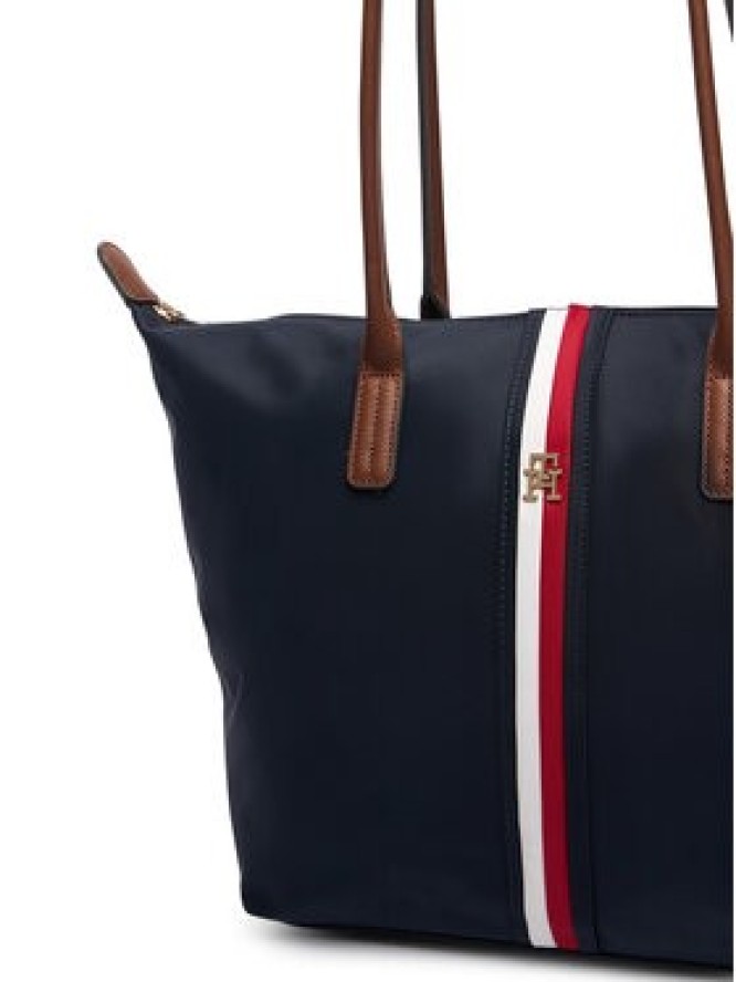 Tommy Hilfiger Torebka Popette Tote Corp AW0AW19027 Granatowy