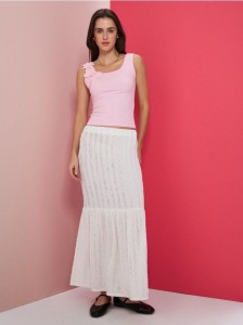 Spódnica maxi - kremowy